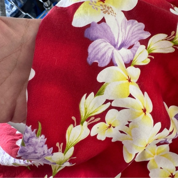 Vintage Royal Hawaiian Creations Puff Sleeves Red Floral Dress Size 4XL - Picture 13 of 14